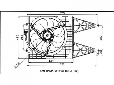 Ventilator racire motor SKODA OCTAVIA 2 2004-> pentru 1.4-55 KW