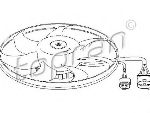 Ventilator radiator 111 282 TOPRAN pentru Vw Passat Vw Caddy Skoda Octavia Skoda Laura Audi A3 Vw Golf Vw Jetta Audi A1 Skoda Yeti Vw Touran Vw Vento Vw Eos Skoda Superb Vw Rabbit Seat Altea Seat Toledo Seat Leon Vw Bora
