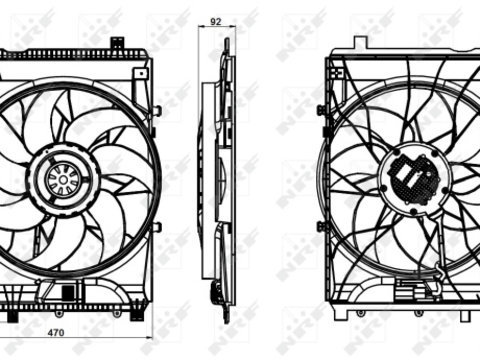 Ventilator radiator 47849 NRF pentru Mercedes-benz Cls Mercedes-benz C-class Mercedes-benz E-class Mercedes-benz Gla-class Mercedes-benz Cla