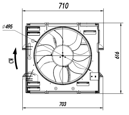 Ventilator, radiator (47921 NRF) VW