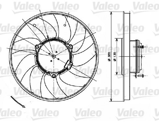 Ventilator, radiator (696083 VALEO) MERCEDES-BENZ,VW