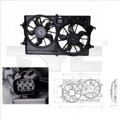 Ventilator radiator 810-0016 TYC pentru Ford Focus