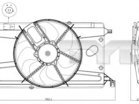 Ventilator radiator 820-0002 TYC pentru Mazda 3 Ford Focus