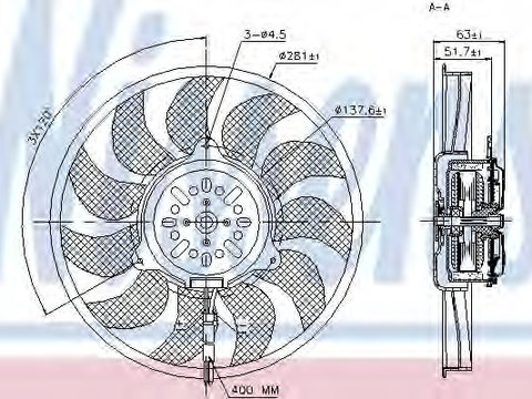 Ventilator radiator 85692 NISSENS pentru Audi A6