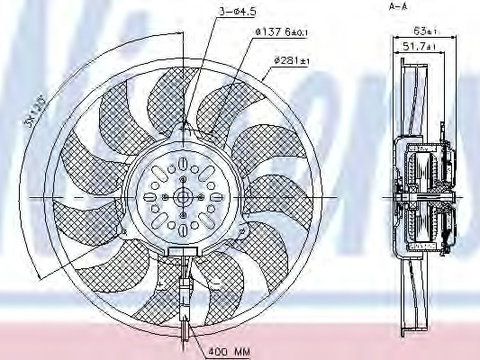 Ventilator radiator 85731 NISSENS pentru Audi A4 Audi A6