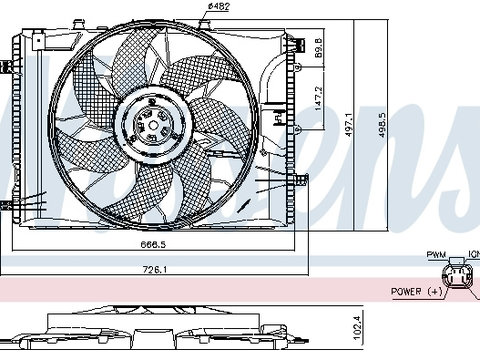 Ventilator radiator 85740 NISSENS pentru Mercedes-benz Cls Mercedes-benz C-class Mercedes-benz Slk Mercedes-benz E-class Mercedes-benz Glk-class Mercedes-benz B-class Mercedes-benz Cla