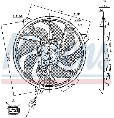 Ventilator radiator 85787 NISSENS pentru Peugeot 206