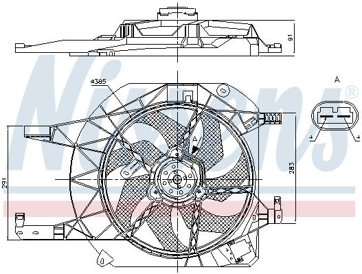 Ventilator radiator 85883 NISSENS pentru Nissan Primastar Opel Vivaro Renault Trafic