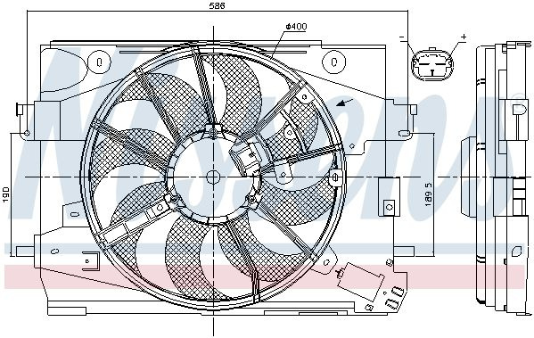 Ventilator radiator 85892 NISSENS pentru Dacia Duster Dacia Lodgy Dacia Sandero Dacia Logan Renault Clio Dacia Dokker Renault Captur Renault Loganstepway Renault Symbol Renault Thalia Renault Lodgy Nissan Micra Renault Sanderostepway