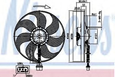 Ventilator radiator AUDI A3 8L1 NISSENS 85544