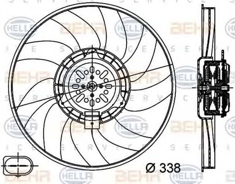 Ventilator radiator AUDI A4 Allroad 8KH B8 HELLA 8