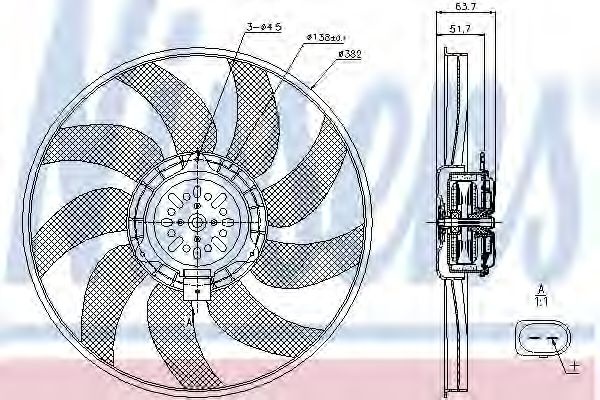 Ventilator, radiator AUDI A4 Avant (8K5, B8) (2007