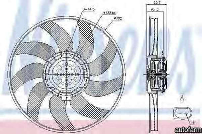 Ventilator, radiator AUDI A4 Avant (8K5, B8) NISSE