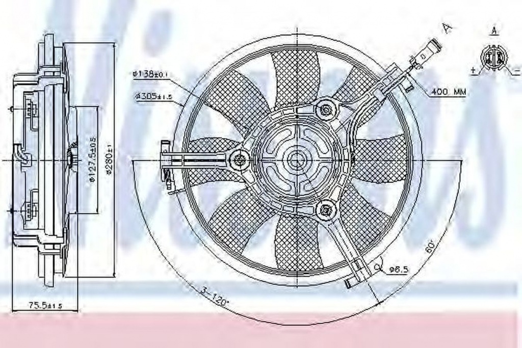 Ventilator radiator AUDI A6 4B2 C5 NISSENS 85691