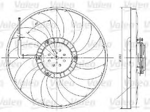 Ventilator, radiator AUDI A6 (4F2, C6) (2004 - 2011) VALEO 696017 piesa NOUA
