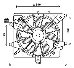 Ventilator, radiator AVA QUALITY COOLING HY7563 se potriveste la KIA CEE'D Sportswagon (JD) 2012 2013 2014 2015 2016 2017 2018