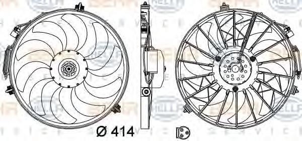 Ventilator, radiator BMW 8 (E31), BMW 3 Compact (E36), BMW 3 limuzina (E36) - HELLA 8EW 009 158-721