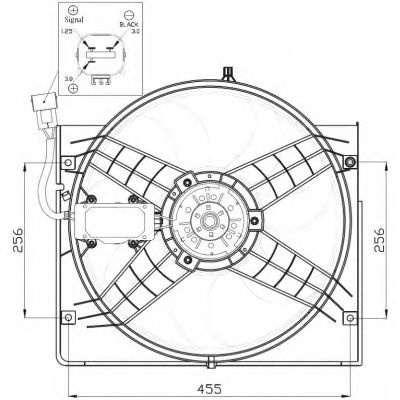 Ventilator, radiator BMW Seria 3 Cupe (E46) (1999 - 2006) NRF 47442 piesa NOUA