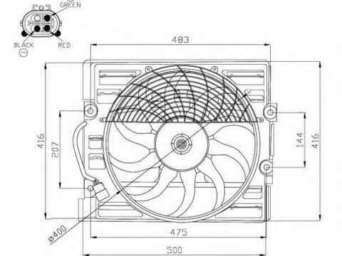 Ventilator radiator BMW Z8 (E52) (2000 - 2003) NRF 47214