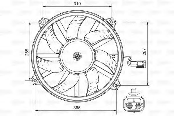 Ventilator, radiator CITROËN BERLINGO (MF) (1996 - 2016) VALEO 696850