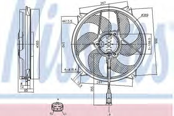 Ventilator radiator CITROËN C4 II (B7) (2009 - 2016) NISSENS 85561