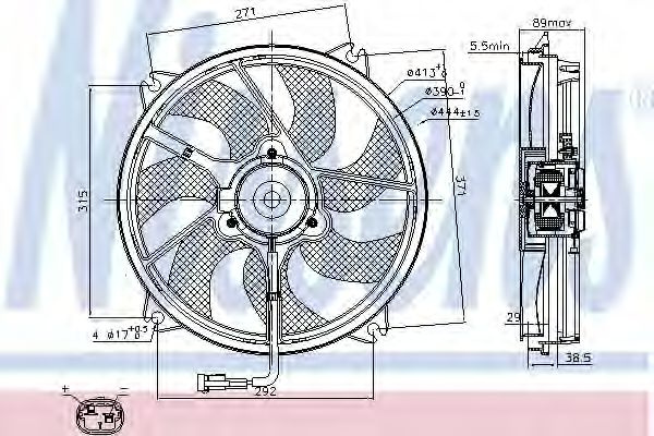 Ventilator, radiator CITROËN DISPATCH caroserie (2007 - 2016) NISSENS 85606