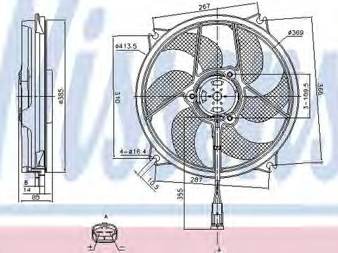 Ventilator radiator CITROËN DS4 (2011 - 2015) NISSENS 85561
