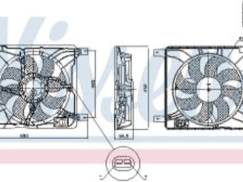 Ventilator radiator (cu carcasa) NISSAN QASHQAI I, QASHQAI II 1.2-2.0 d 02.07-
