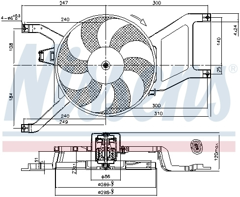 Ventilator radiator # Dacia Sandero 2010 2011 2012 2013 2014 2015 2016 2017 2018 2019 2020 2021 2022 2023 2024 2025 # 85714 # NISSENS