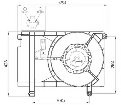 Ventilator radiator ~ Daewoo Nubira 2003 2004 ~ 47471 ~ NRF