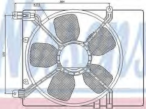 Ventilator, radiator DAEWOO NUBIRA Break (KLAJ) (1997 - 2016) NISSENS 85359 piesa NOUA