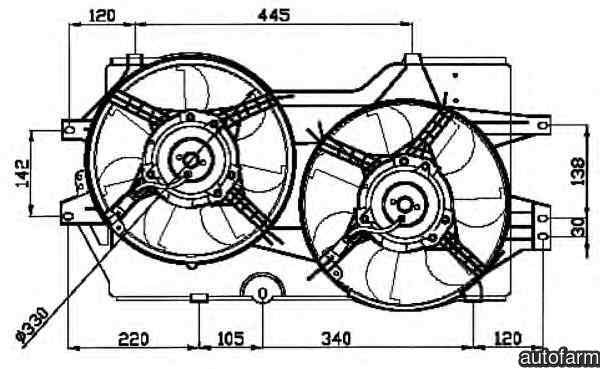 Ventilator radiator DODGE CARAVAN NRF 47031