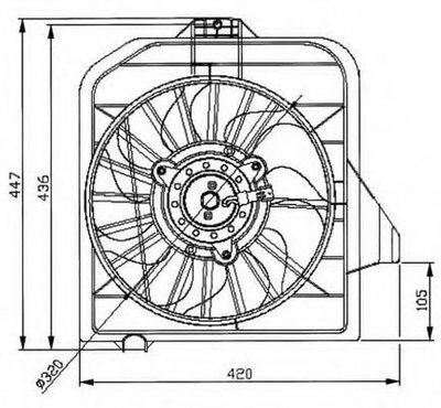 Ventilator radiator DODGE CARAVAN RG NRF 47032