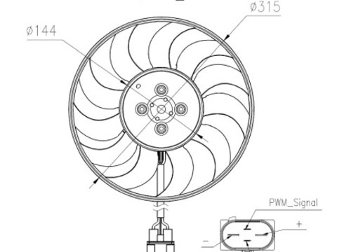 Ventilator, radiator dreapta (47970 NRF) AUDI,SEAT,SKODA,VW