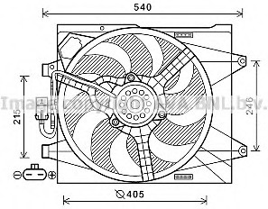 Ventilator radiator # Fiat 500 2009 2010 2011 2012 2013 2014 2015 2016 2017 2018 2019 2020 2021 2022 2023 2024 2025 # FT7582 # AVA QUALITY COOLING