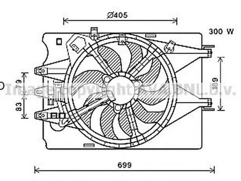 Ventilator radiator FIAT 500L 199 AVA FT7600