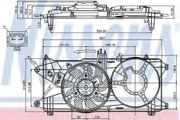 Ventilator, radiator FIAT DOBLO Microbus (223, 119