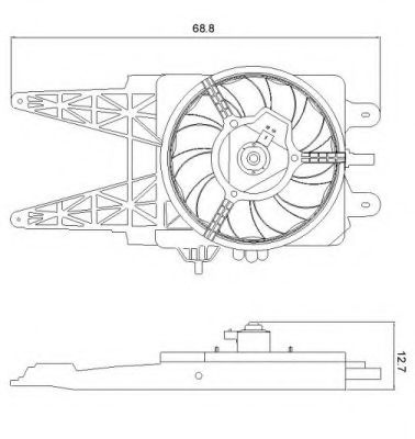 Ventilator, radiator FIAT PUNTO Van (188AX) (2000 