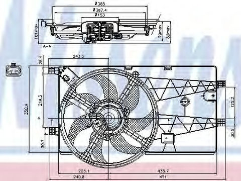 Ventilator radiator FIAT QUBO (225) (2008 - 2016) NISSENS 85693