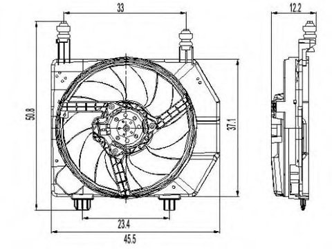 Ventilator radiator FORD COURIER caroserie (J5_, J3_) (1996 - 2016) NRF 47261