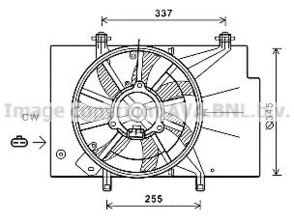 Ventilator radiator # Ford Fiesta 2008 2009 2010 2011 2012 2013 2014 2015 2016 2017 2018 2019 2020 2021 2022 2023 2024 2025 # FD7582 # AVA QUALITY COOLING