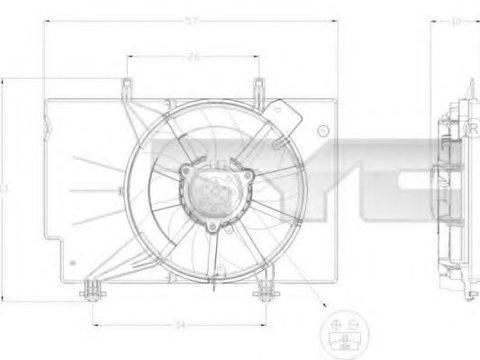 Ventilator radiator FORD FIESTA VI (2008 - 2016) TYC 810-0042