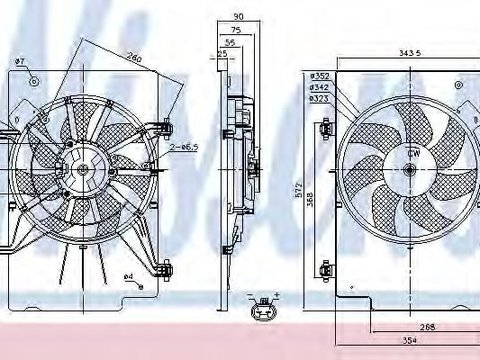 Ventilator radiator FORD FIESTA VI (2008 - 2016) NISSENS 85768