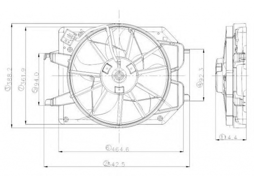 Ventilator radiator FORD FOCUS DAW DBW NRF 47021