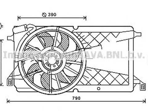 Ventilator radiator FORD FOCUS II combi DA AVA FD7566