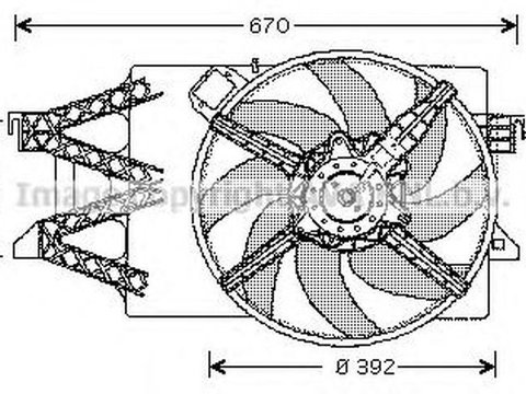 Ventilator radiator FORD TRANSIT bus E AVA FD7514