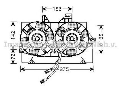 Ventilator radiator FORD TRANSIT caroserie E AVA FD7539