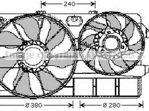 Ventilator radiator FORD TRANSIT CONNECT P65 P70 P80 AVA FD7535