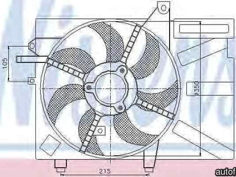 Ventilator, radiator HYUNDAI GETZ (TB) NISSENS 85035