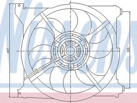 Ventilator radiator HYUNDAI SANTA F I SM NISSENS 85265